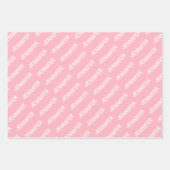 Persoonlijke naam Elephant Baby Girl Pink Pattern Inpakpapier Vel (Voorkant 3)
