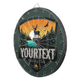 Persoonlijke naam Elk jagen op wilde natuur Sunset Dartbord (Voorkant Rechts)