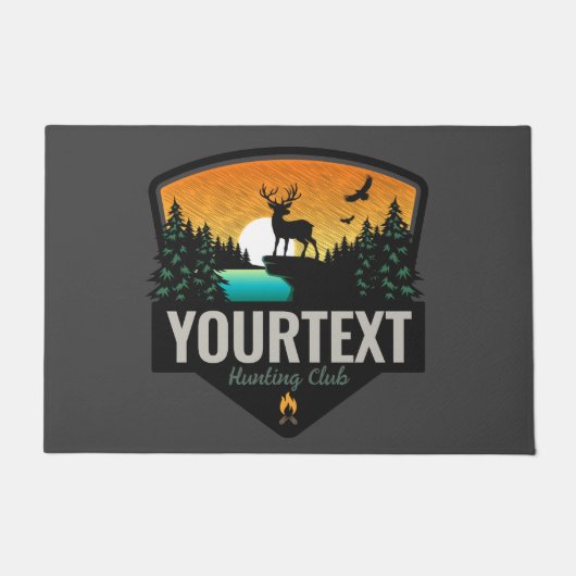 Persoonlijke naam Elk jagen op wilde natuur Sunset Deurmat (Voorkant)