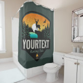 Persoonlijke naam Elk jagen op wilde natuur Sunset Douchegordijn (In situ)