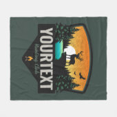 Persoonlijke naam Elk jagen op wilde natuur Sunset Fleece Deken (Voorkant (Horizontaal))