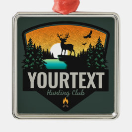 Persoonlijke naam Elk jagen op wilde natuur Sunset Metalen Ornament