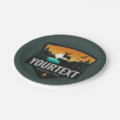 Persoonlijke naam Elk jagen op wilde natuur Sunset Papieren Bordje (Gekanteld)