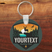 Persoonlijke naam Elk jagen op wilde natuur Sunset Sleutelhanger (Voorkant)