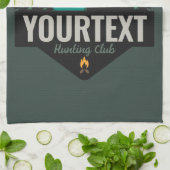 Persoonlijke naam Elk jagen op wilde natuur Sunset Theedoek (Gevouwen)