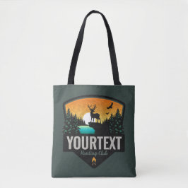 Persoonlijke naam Elk jagen op wilde natuur Sunset Tote Bag