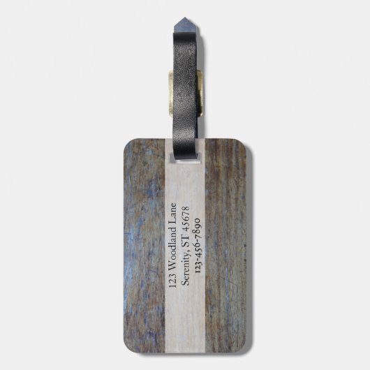 Persoonlijke naam | Elk Rustic Wood Grain voor hem Bagagelabel (Achterkant verticaal)