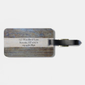 Persoonlijke naam | Elk Rustic Wood Grain voor hem Bagagelabel (Achterkant horizontaal)