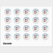 Persoonlijke naam en adres Llama en Snowman Ronde Sticker (Vel)