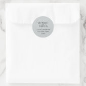Persoonlijke naam en adres ronde sticker (Tas)