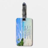 Persoonlijke naam en adres, Sandy Beach Palm Trees Bagagelabel (Achterkant verticaal)