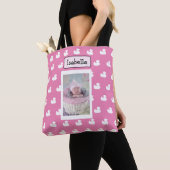 Persoonlijke naam en Baby foto Tote Bag (Dichtbij)