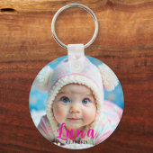 Persoonlijke naam en Baby fototoetsenbord Sleutelhanger (Voorkant)