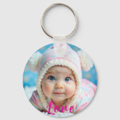 Persoonlijke naam en Baby fototoetsenbord Sleutelhanger (Achterkant)