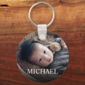 Persoonlijke naam en Baby fototoetsenbord Sleutelhanger (Voorkant)