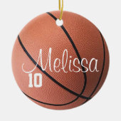 Persoonlijke naam en Basketball Ornament nummer (Voorkant)