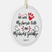 Persoonlijke naam en citaat-herdenking van huisdie keramisch ornament (Rechts)