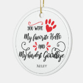 Persoonlijke naam en citaat-herdenking voor huisdi keramisch ornament (Links)