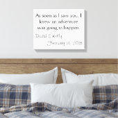 Persoonlijke naam en datum canvas afdruk (Insitu (Slaapkamer))