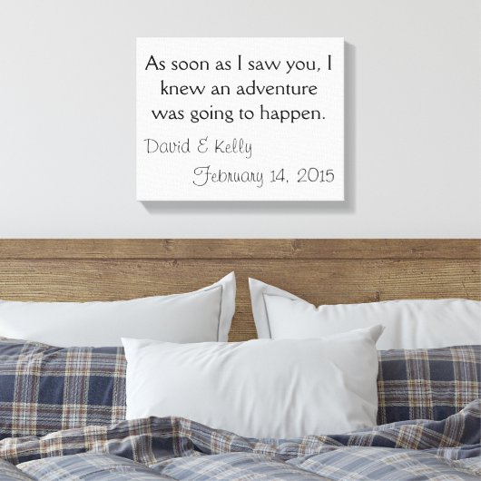 Persoonlijke naam en datum canvas afdruk (Insitu (Slaapkamer))
