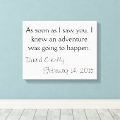 Persoonlijke naam en datum canvas afdruk (Insitu (Houten vloer))