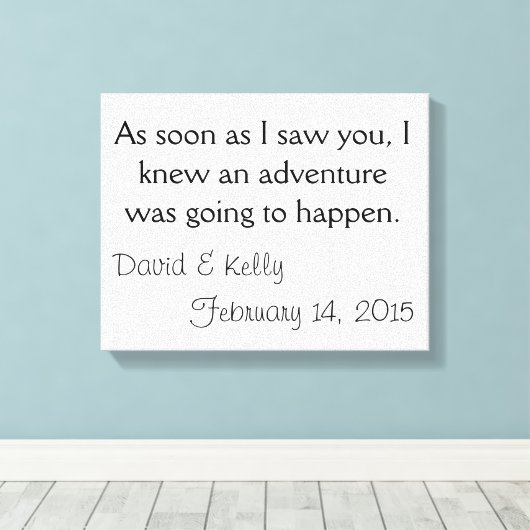 Persoonlijke naam en datum canvas afdruk (Insitu (Houten vloer))