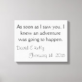 Persoonlijke naam en datum canvas afdruk (Voorkant)