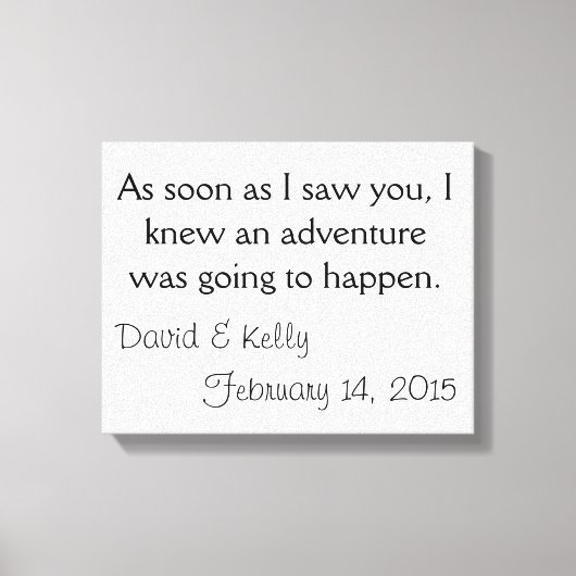 Persoonlijke naam en datum canvas afdruk (Voorkant)