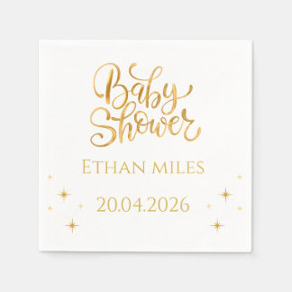 Persoonlijke naam en datum servet voor baby shower