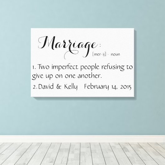 Persoonlijke naam en datumwandkunst canvas afdruk (Insitu (Houten vloer))