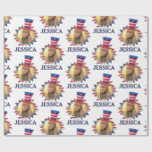 Persoonlijke naam en foto Amerikaans Amerikaanse p Cadeaupapier (Vlak)