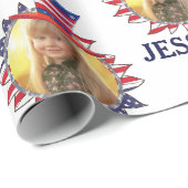 Persoonlijke naam en foto Amerikaans Amerikaanse p Cadeaupapier (Rol Hoek)