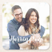 Persoonlijke naam en foto kartonnen onderzetters (Voorkant)