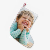 Persoonlijke naam en foto kleine kerstsok (Voorkant (Hangend))