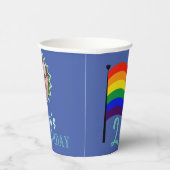 Persoonlijke naam en foto regenboogdag papieren bekers (Rechts)