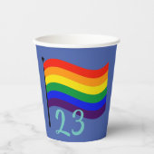 Persoonlijke naam en foto regenboogdag papieren bekers (Voorkant)