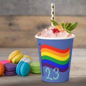 Persoonlijke naam en foto regenboogdag papieren bekers