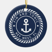 Persoonlijke naam en foto van de boot | Nautisch Keramisch Ornament (Voorkant)