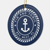 Persoonlijke naam en foto van de boot | Nautisch Keramisch Ornament (Links)