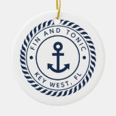 Persoonlijke naam en foto van de boot | Nautisch Keramisch Ornament (Voorkant)