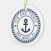 Persoonlijke naam en foto van de boot | Nautisch Keramisch Ornament (Links)