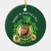 Persoonlijke naam en foto van St. Patrick's Day Gr Keramisch Ornament (Voorkant)