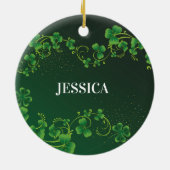 Persoonlijke naam en foto van St. Patrick's Day Gr Keramisch Ornament (Achterkant)