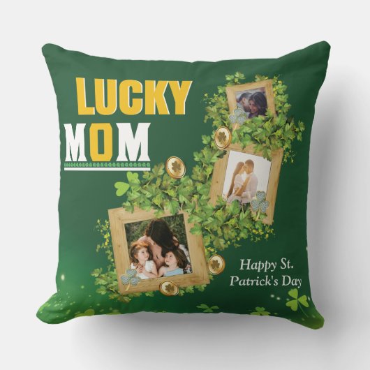 Persoonlijke naam en foto van St. Patrick's Day Gr Kussen (Voorkant)