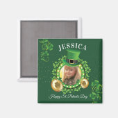 Persoonlijke naam en foto van St. Patrick's Day Gr Magneet (Voorkant / Achterkant)