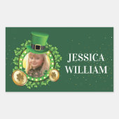 Persoonlijke naam en foto van St. Patrick's Day Gr Rechthoekige Sticker (Voorkant)