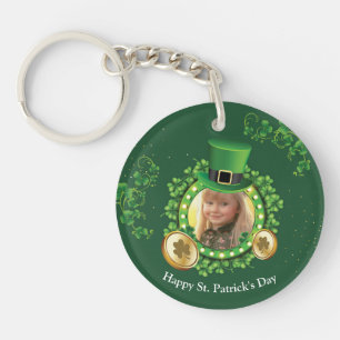 Persoonlijke naam en foto van St. Patrick's Day Gr Sleutelhanger