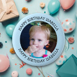 Persoonlijke naam en foto van vrijdag ronde button 5,7 cm<br><div class="desc">Fijne verjaardag voor jou,  voeg naam en foto toe aan deze gepersonaliseerde verjaardagsjongen of meisjesknop.</div>