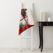 Persoonlijke naam en fotocollage typografie sherpa deken (In situ)