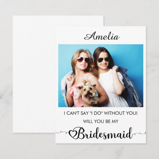 Persoonlijke naam en het Voorstel van de Bridesmai (Voorkant / Achterkant)